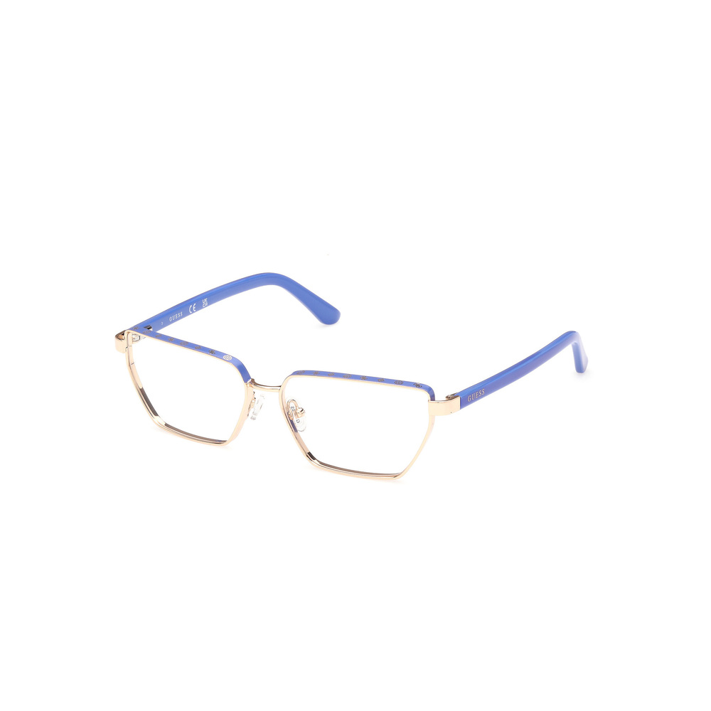 NWT Guess GU50123 Blue Gold 55mm Eyeglasses